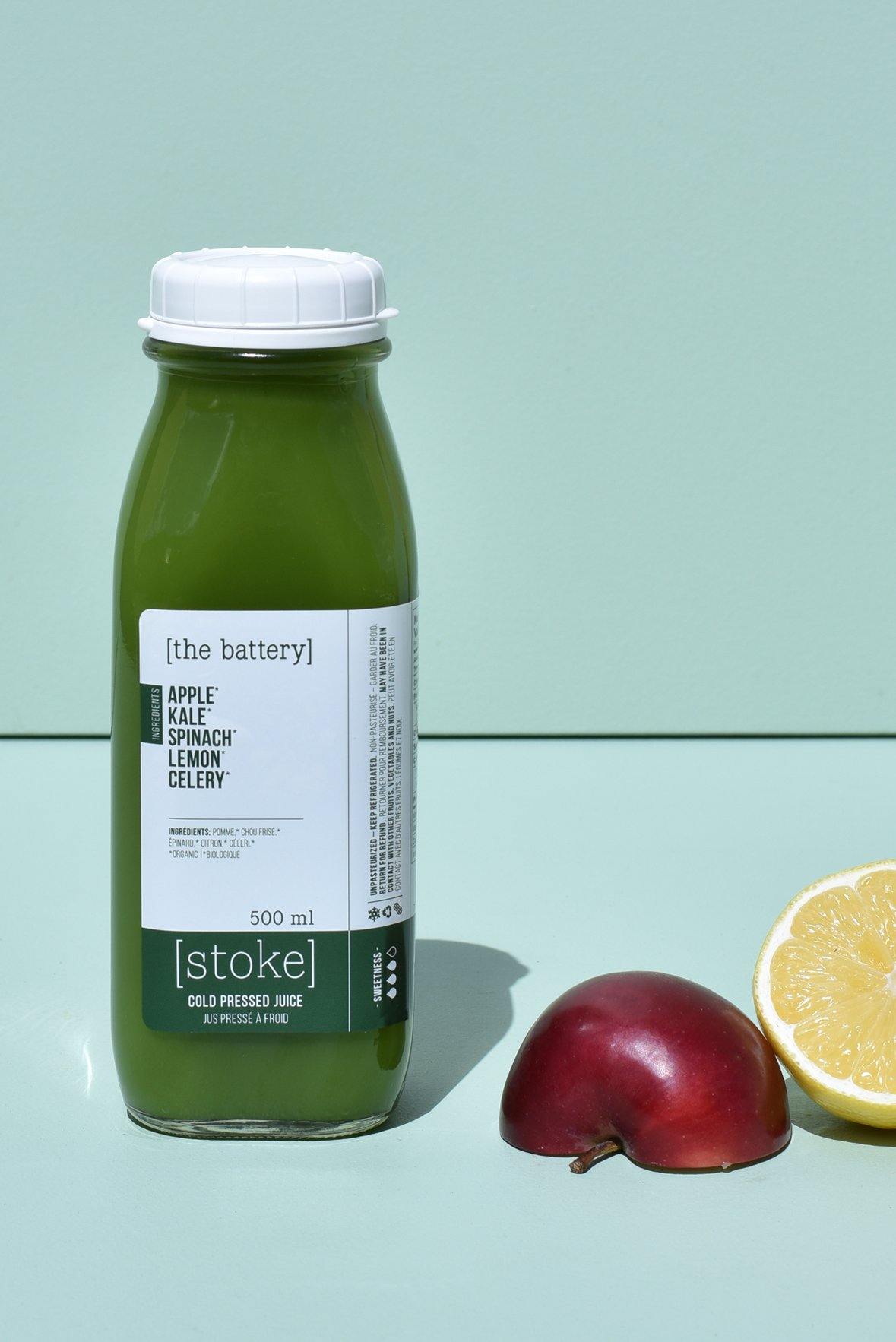 [ the battery ] cold pressed juice with kale and spinach