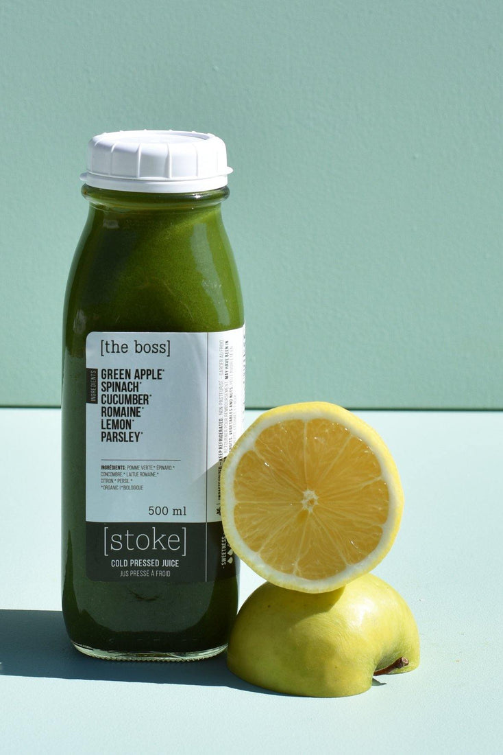 [ the boss ] cold pressed juice with spinach and cucumber