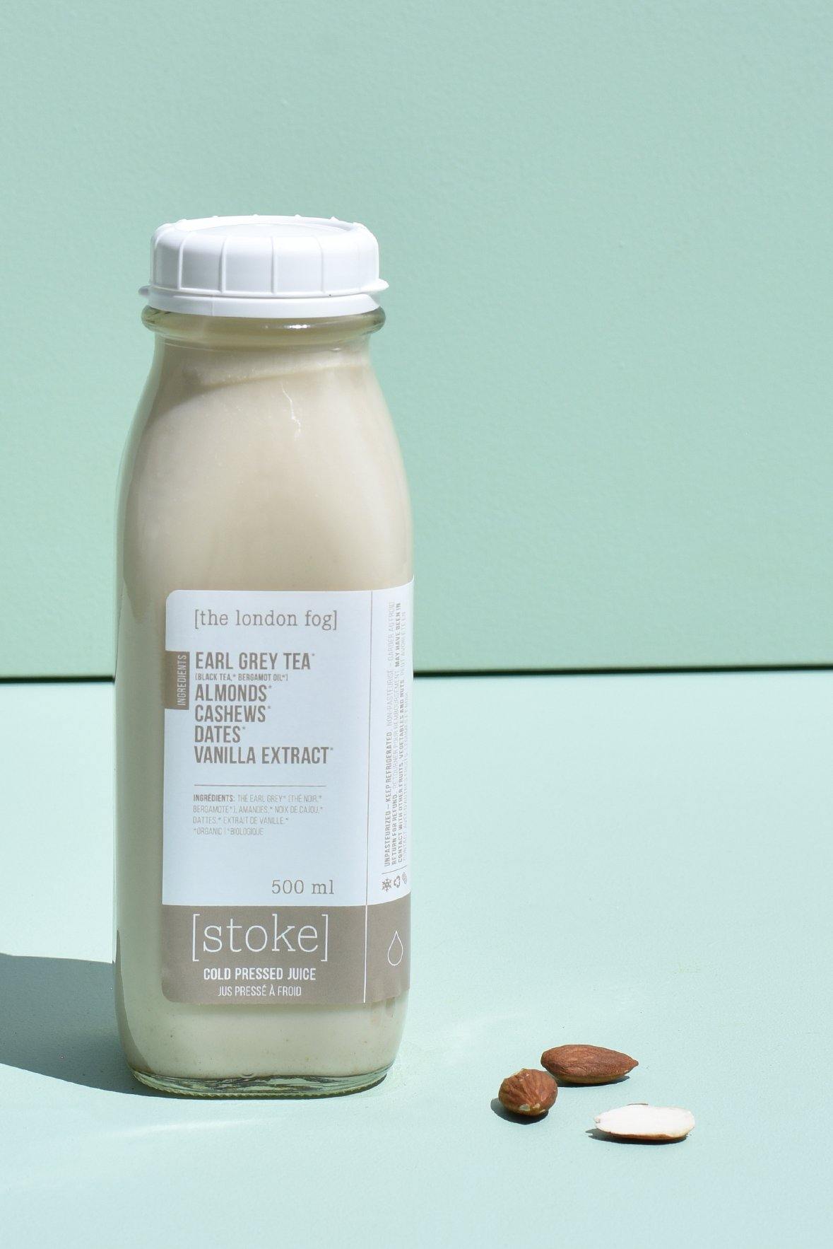 [ the london fog ] cold pressed juice - nut milk - with earl grey tea, dates and vanilla extract