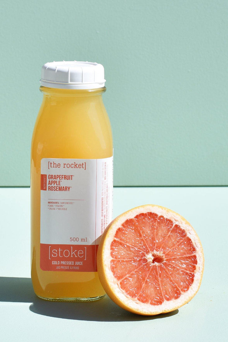 [ the rocket ] cold pressed juice with grapefruit and rosemary